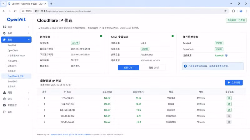 Cloudflare IP 优选概览页